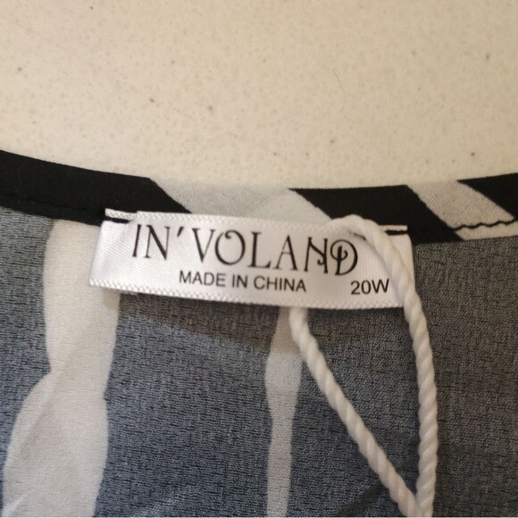 In'Voland Black and White Striped Kaftan Size 20W - Picture 5 of 5